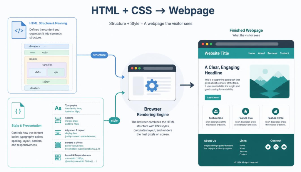 HTML and CSS work together